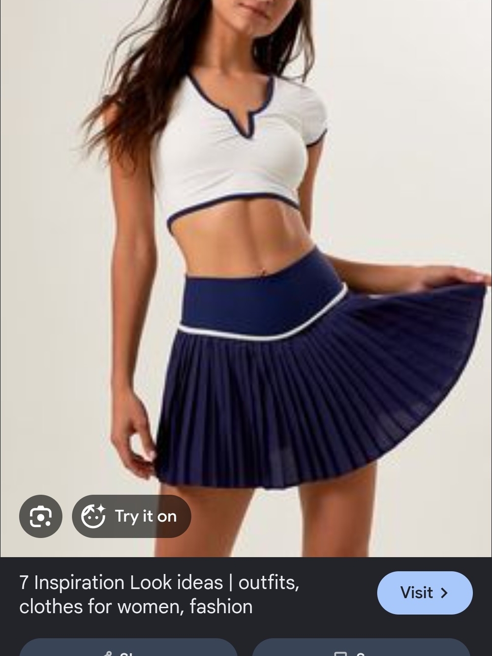 Altard State Pleated Navy Tennis Skirt with Contrast Trim Set Tennis Pickleball